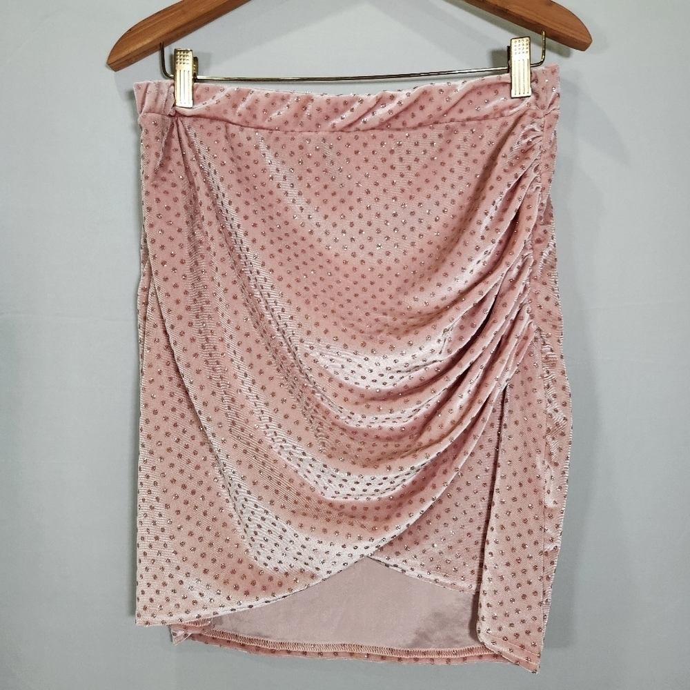 PrettyLittleThing Pink Ruched Wrap Mini Skirt Concert/nightclub - Picture 2 of 7